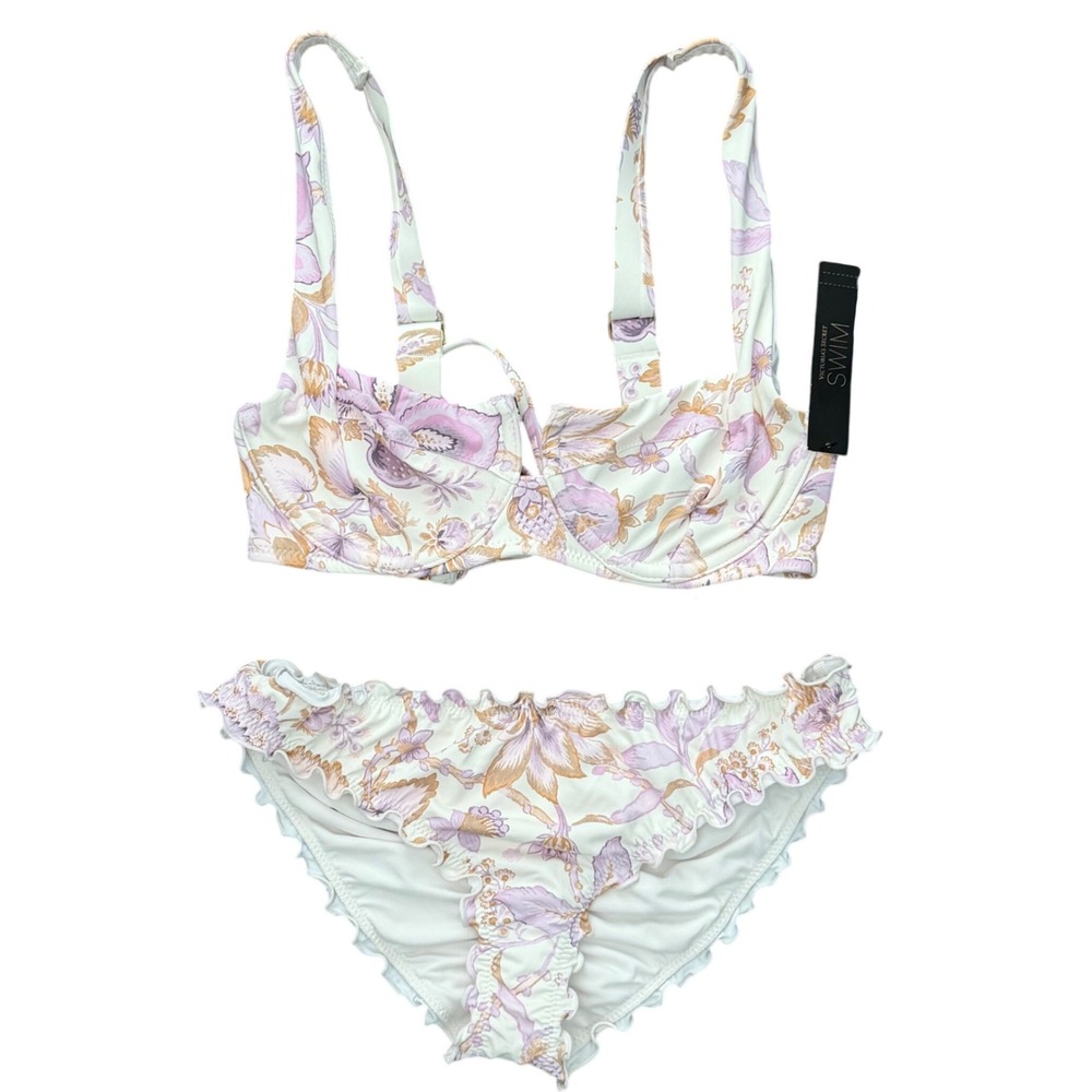 Victoria's Secret Pastel Floral Underwire Bikini - White, Lavender, Tan